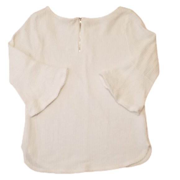 Green Envelope LA Flared Sleeve Scoop Neck Top | Women's Medium M | White - Picture 2 of 3